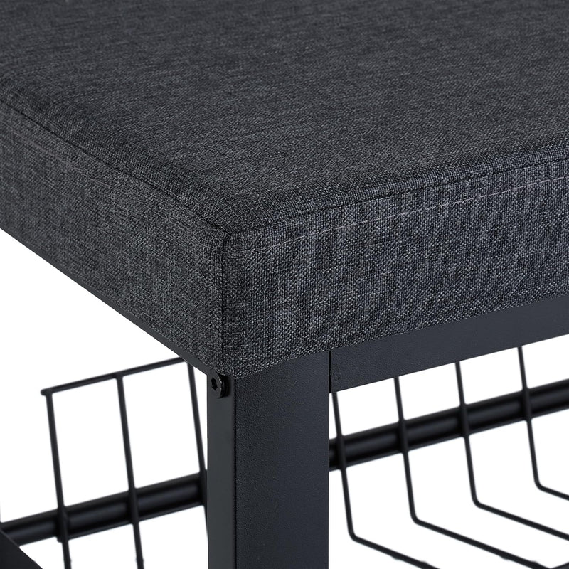 Shoe Bench 2 Levels Shoeshelf with Seat Upholstered