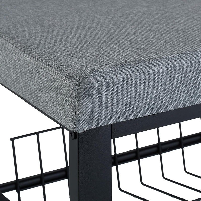 Shoe Bench 2 Levels Shoeshelf with Seat Upholstered