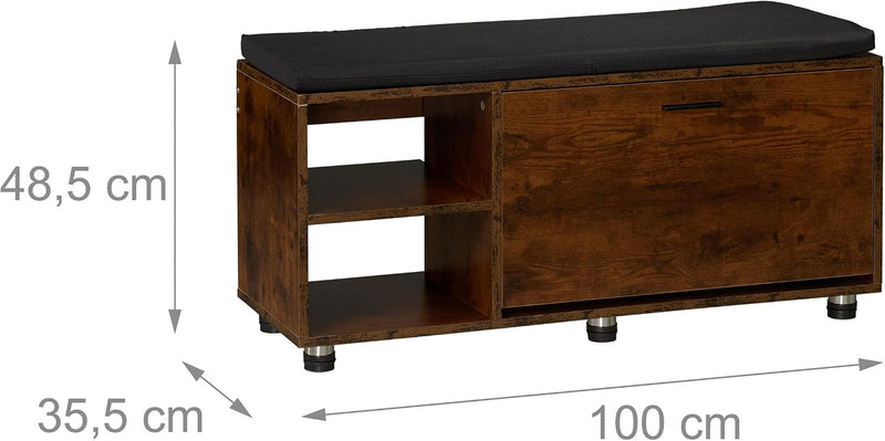 Shoe Bench Cabinet 2-Piece Set Footwear Storage