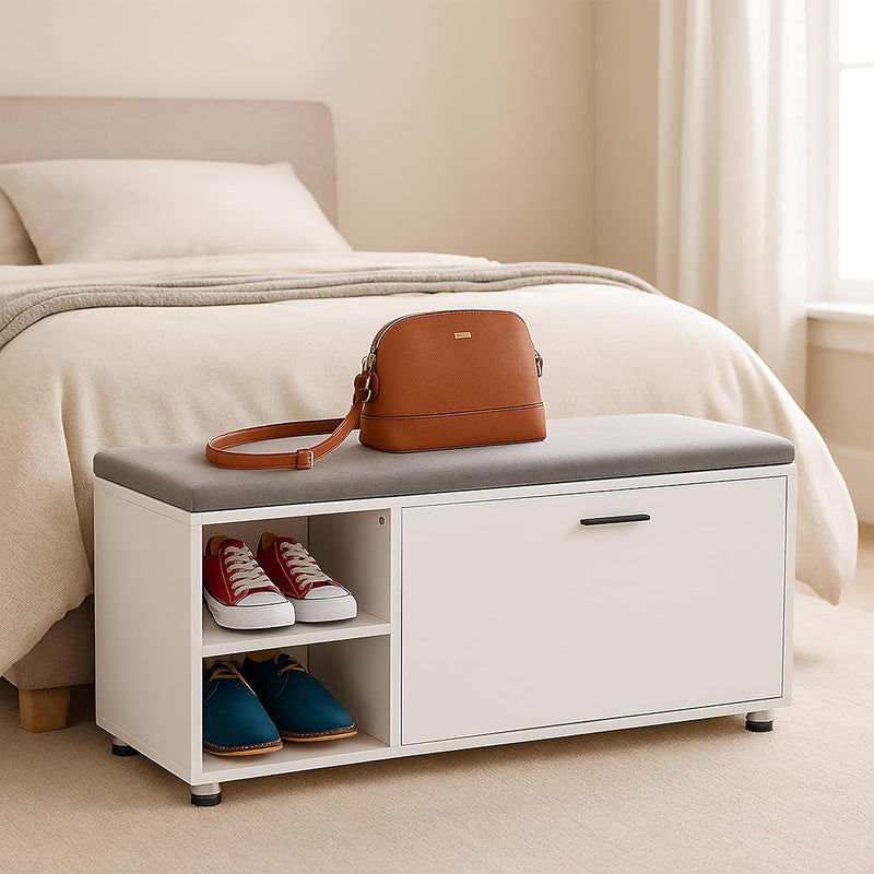 Shoe Bench Cabinet 2-Piece Set Footwear Storage