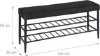 Shoe Bench Padded Faux Leather Seat 2 Shelves