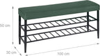 Shoe Bench Padded Faux Leather Seat 2 Shelves