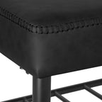 Shoe Bench Padded Faux Leather Seat 2 Shelves