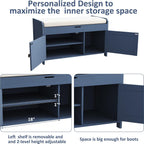 Shoe Bench Storage with Padded Seat Cushion 3-Door