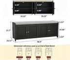 Shoe Bench Storage with Padded Seat Cushion 2-Door
