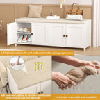 Shoe Bench Storage with Padded Seat Cushion 2-Door