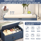 Shoe Bench Storage with Padded Seat Cushion 3-Door