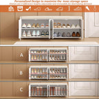 Shoe Bench Storage with Padded Seat Cushion 2-Door