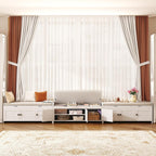 Shoe Bench Storage with Padded Seat Cushion 2-Door