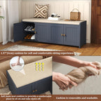 Shoe Bench Storage with Padded Seat Cushion 2-Door