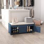 Shoe Bench Storage with Padded Seat Cushion 2-Door