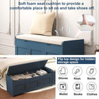 Shoe Bench Storage with Padded Seat Cushion 2-Door