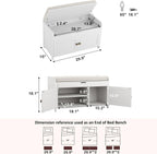 Shoe Bench Storage with Padded Seat Cushion 2-Door