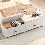 Shoe Bench Storage with Padded Seat Cushion 2-Door