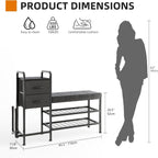 Shoe Bench with Cushion Storage Padded Seat 2