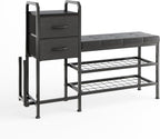 Shoe Bench with Cushion Storage Padded Seat 2