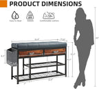 Shoe Bench with Cushion Storage Padded Seat 2
