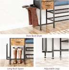 Shoe Bench with Cushion Storage Padded Seat 2