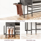 Shoe Bench with Cushion Storage Padded Seat 2