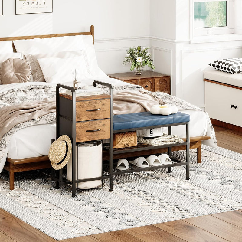 Shoe Bench with Cushion Storage Padded Seat 2