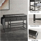Shoe Bench with Cushion Storage Padded Seat 2