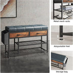 Shoe Bench with Cushion Storage Padded Seat 2