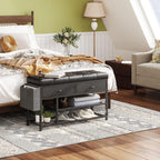 Shoe Bench with Cushion Storage Padded Seat 2