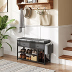 Shoe Bench with Cushion Storage Padded Seat Metal