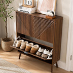 Shoe Cabinet Storage Farmhouse Freestanding Organiser with 2