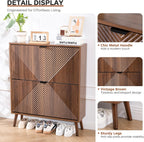 Shoe Cabinet Storage Farmhouse Freestanding Organiser with 2