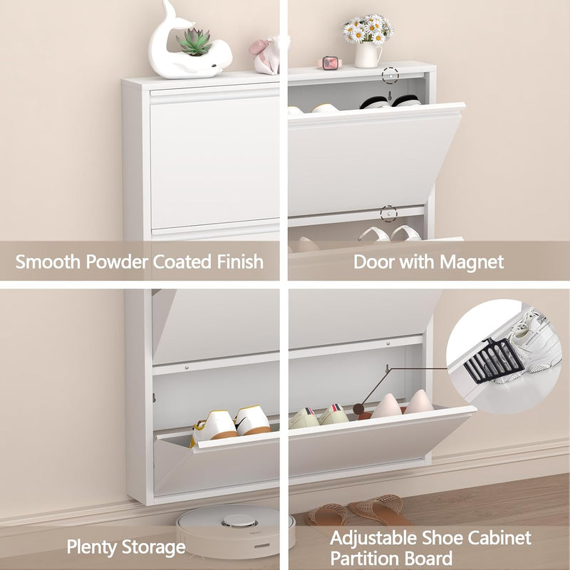 Shoe Cabinet Storage for Entryway Narrow Slim