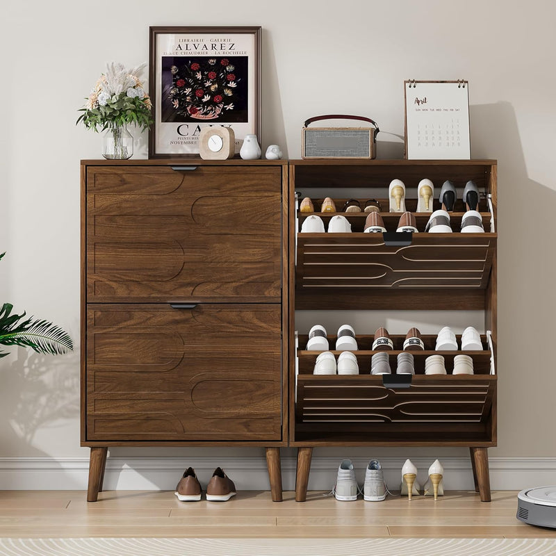 Shoe Cabinet Storage for Entryway with 2 Flip
