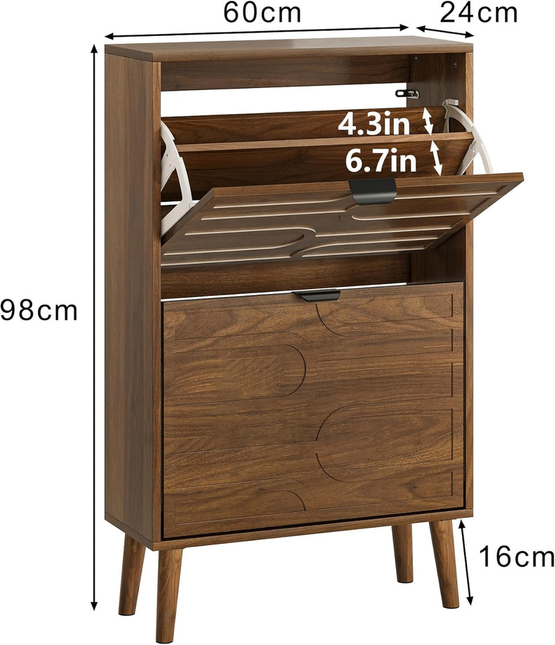 Shoe Cabinet Storage for Entryway with 2 Flip