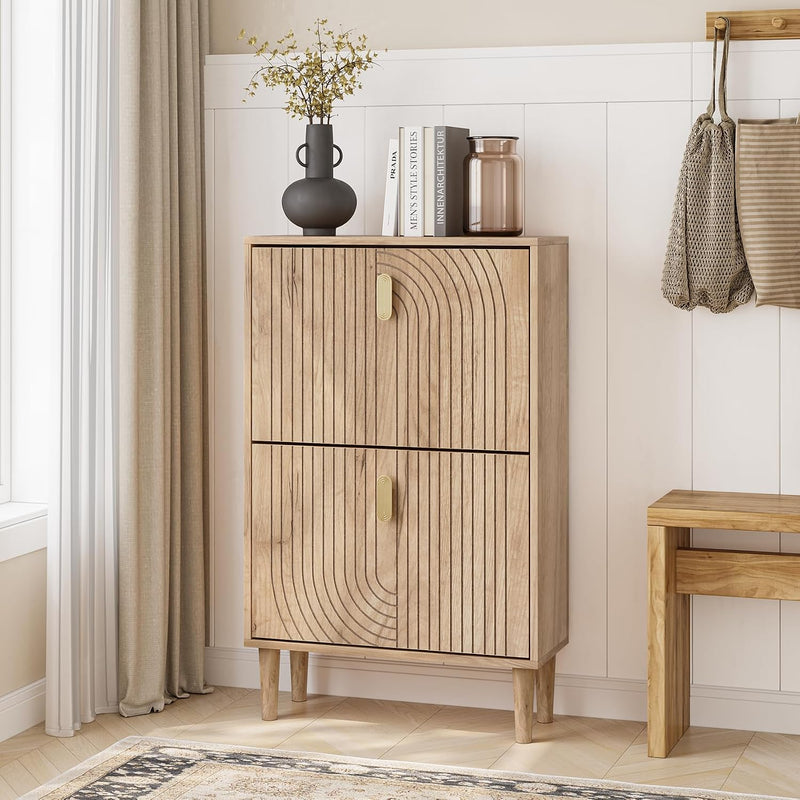 Shoe Cabinet Storage for Entryway with 2 Flip