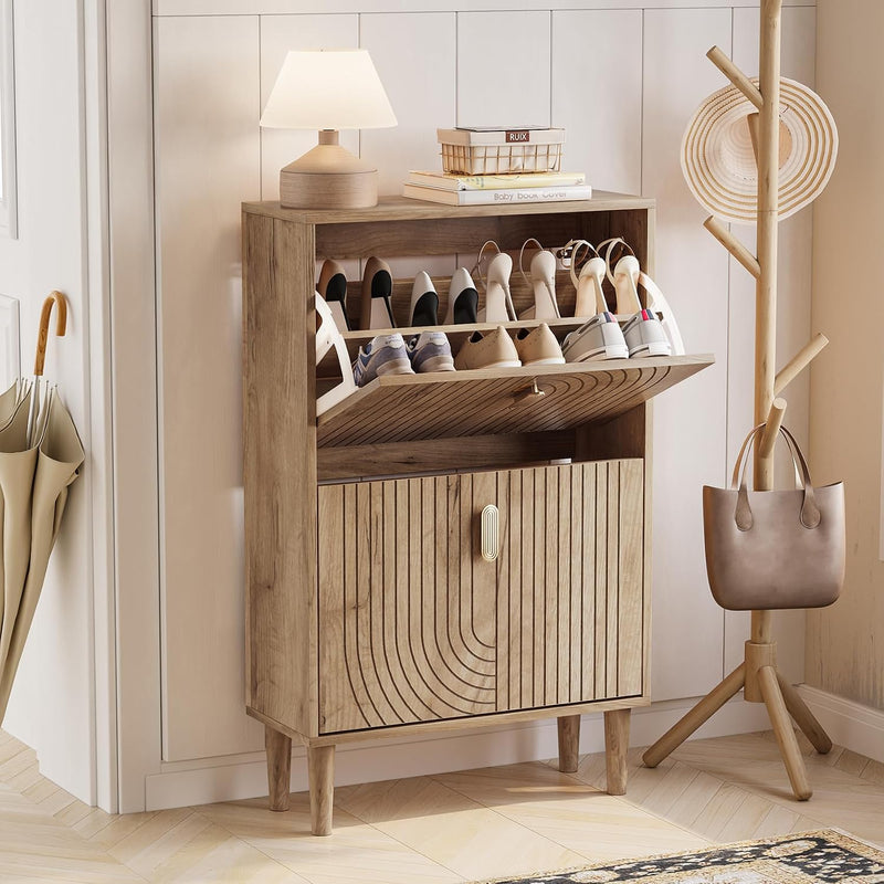 Shoe Cabinet Storage for Entryway with 2 Flip