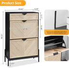 Shoe Cabinet Storage with 2 Flip Drawers Narrow