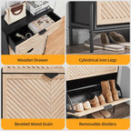 Shoe Cabinet Storage with 2 Flip Drawers Narrow