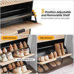 Shoe Cabinet Storage with 2 Flip Drawers Narrow