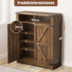 Shoe Cabinet with 2 Doors Farmhouse Style Storage
