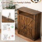 Shoe Cabinet with 2 Doors Farmhouse Style Storage