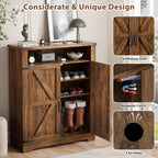 Shoe Cabinet with 2 Doors Farmhouse Style Storage
