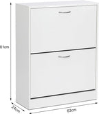 Shoe Cabinet with 2 Drawers 2 Tier Storage