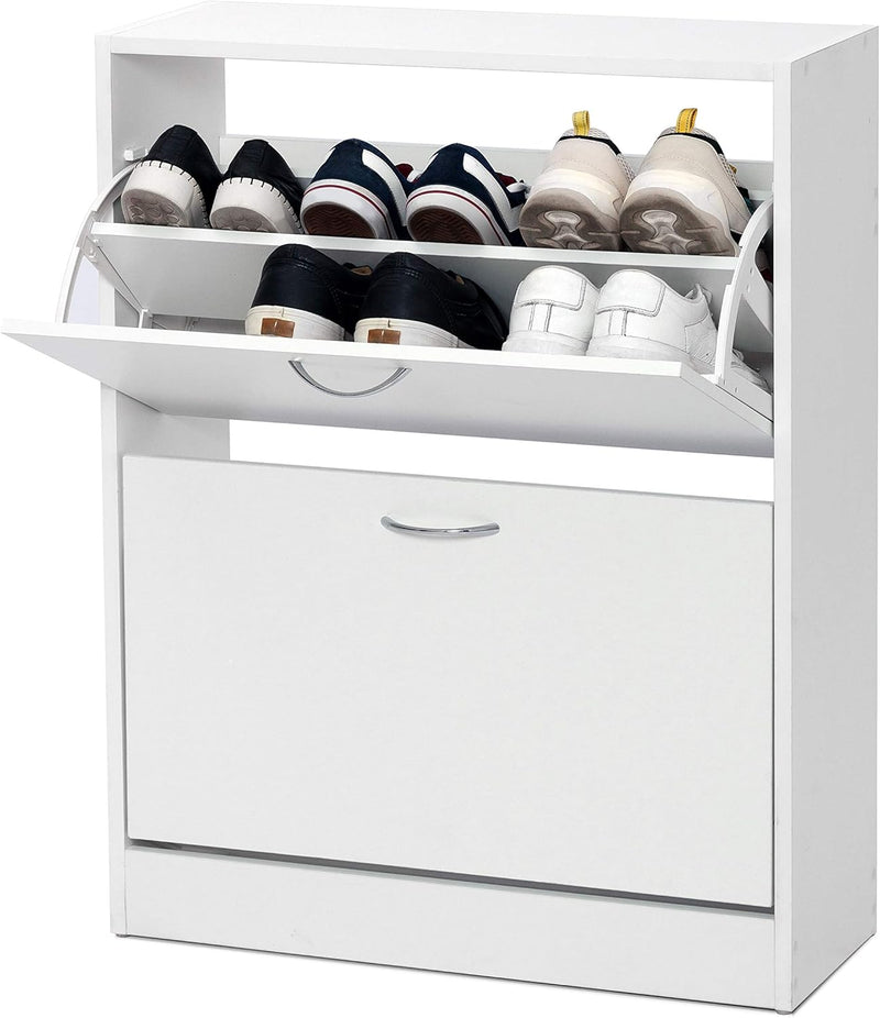 Shoe Cabinet with 2 Drawers 2 Tier Storage