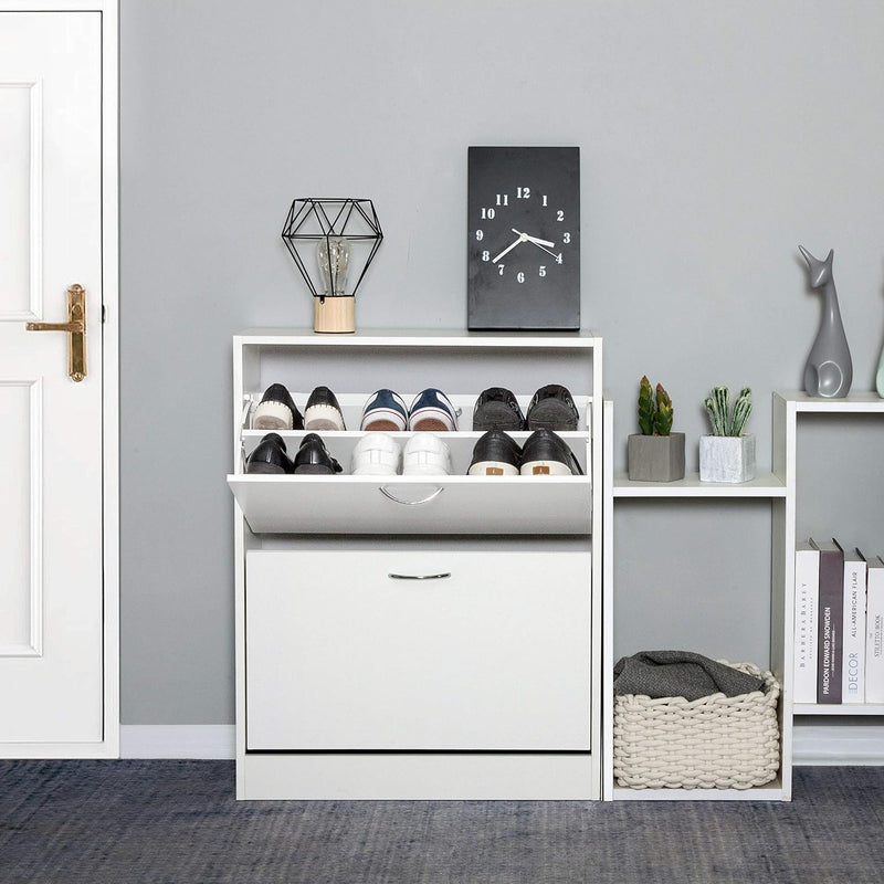 Shoe Cabinet with 2 Drawers 2 Tier Storage