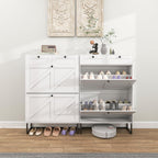 Shoe Cabinet with 2 Flip Drawers Storage Wooden