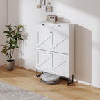Shoe Cabinet with 2 Flip Drawers Storage Wooden
