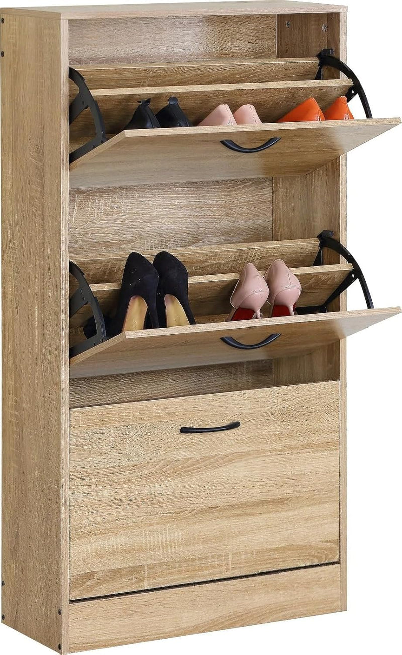 Shoe Cabinet with 3 Drawers Pull Down MDF