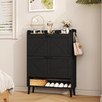 Shoe Cabinet with Two Flip Drawers 3-Tier Storage