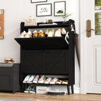 Shoe Cabinet with Two Flip Drawers 3-Tier Storage
