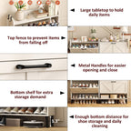 Shoe Cabinet with Two Flip Drawers 3-Tier Storage